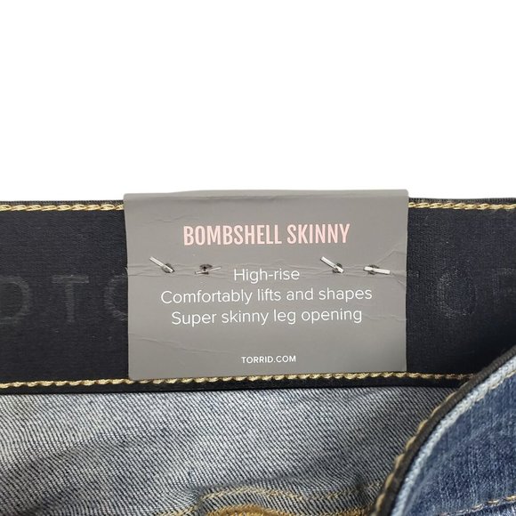 Torrid Bombshell‎ Skinny Jeans Womens Pluss 22 High Rise Destructed - Picture 10 of 12